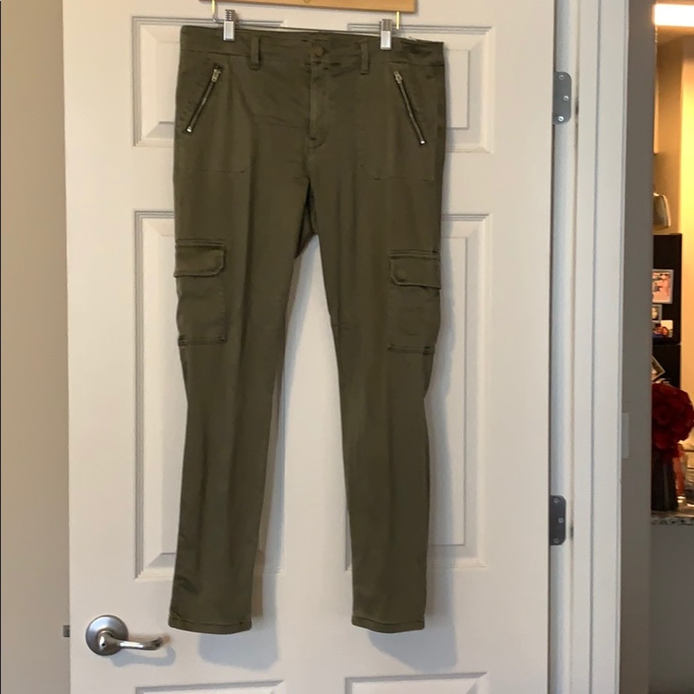 Sateen knit cargo pants (skinny fit)